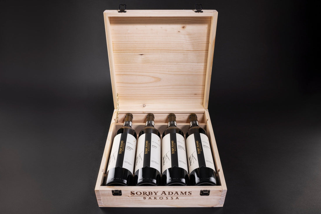 Gift 4 Bottle Timber Boxed Sorby Adams Neptune Rings Pack - Cabernet Shiraz - Sorby Adams Wines