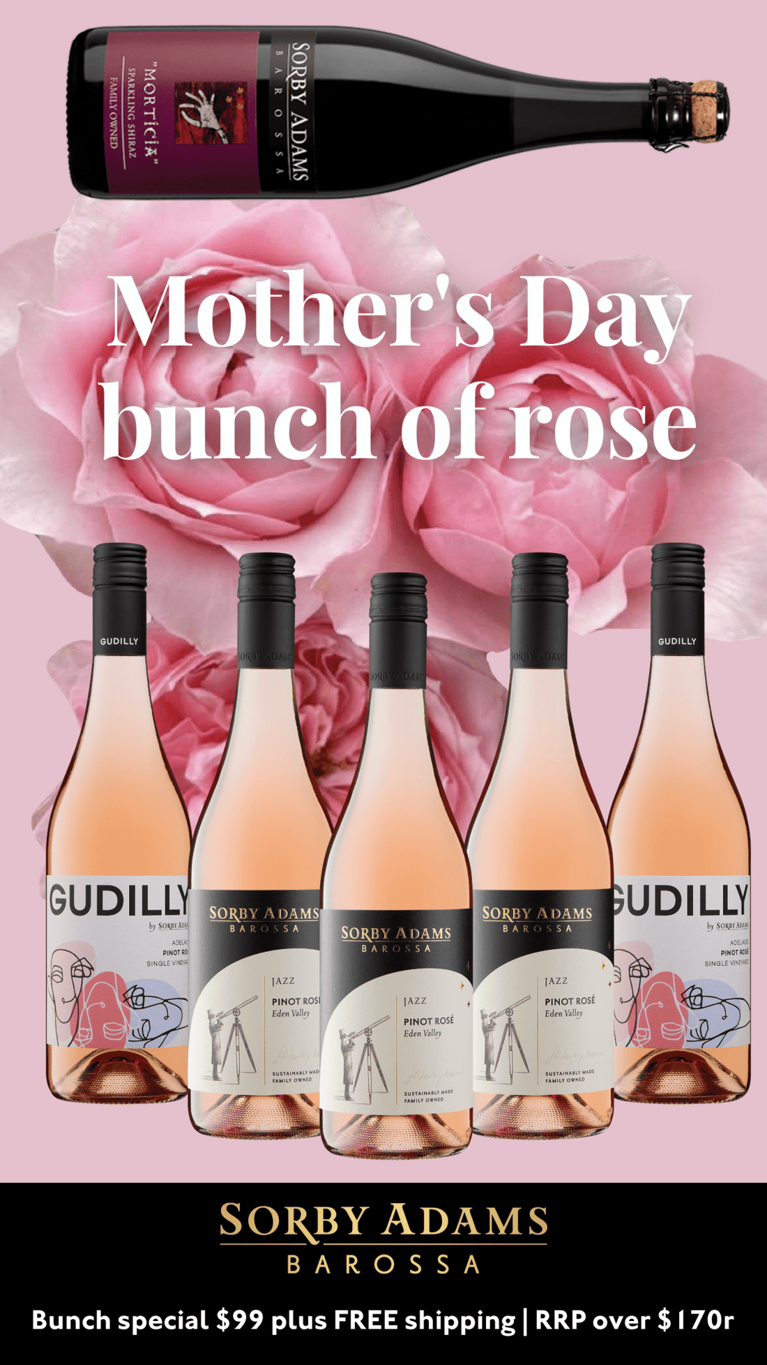 Mothers Day Rose Bunch - Wine Club - Sorby Adams Wines